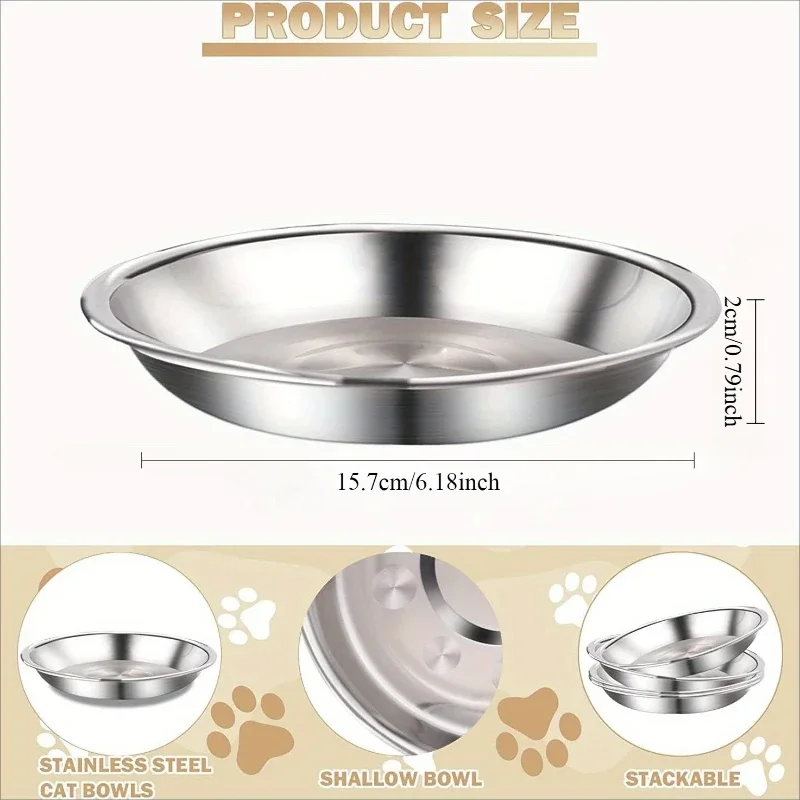 Tigela para Gatos de Aço Inoxidável 16 cm Antiderrapante - Imagem 6