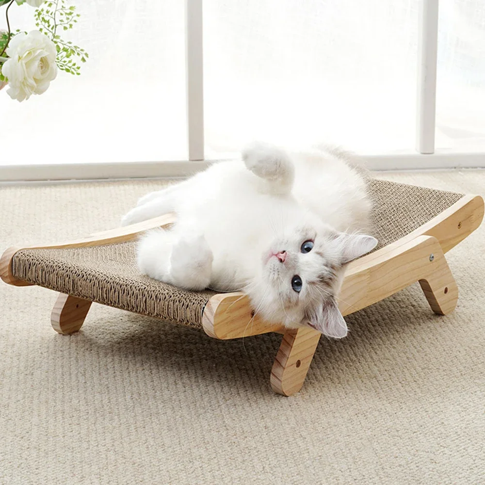 Arranhador Cama para Gatos de Papelão e Madeira Sólida 3 em 1 - Imagem 6