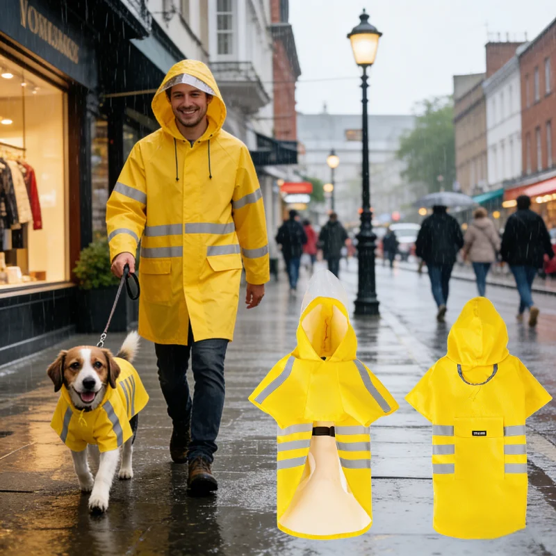 Capa de Chuva para Cães Pequenos Refletiva com Capuz - Imagem 3