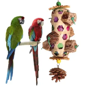 brinquedo para pássaros de bambu com gancho