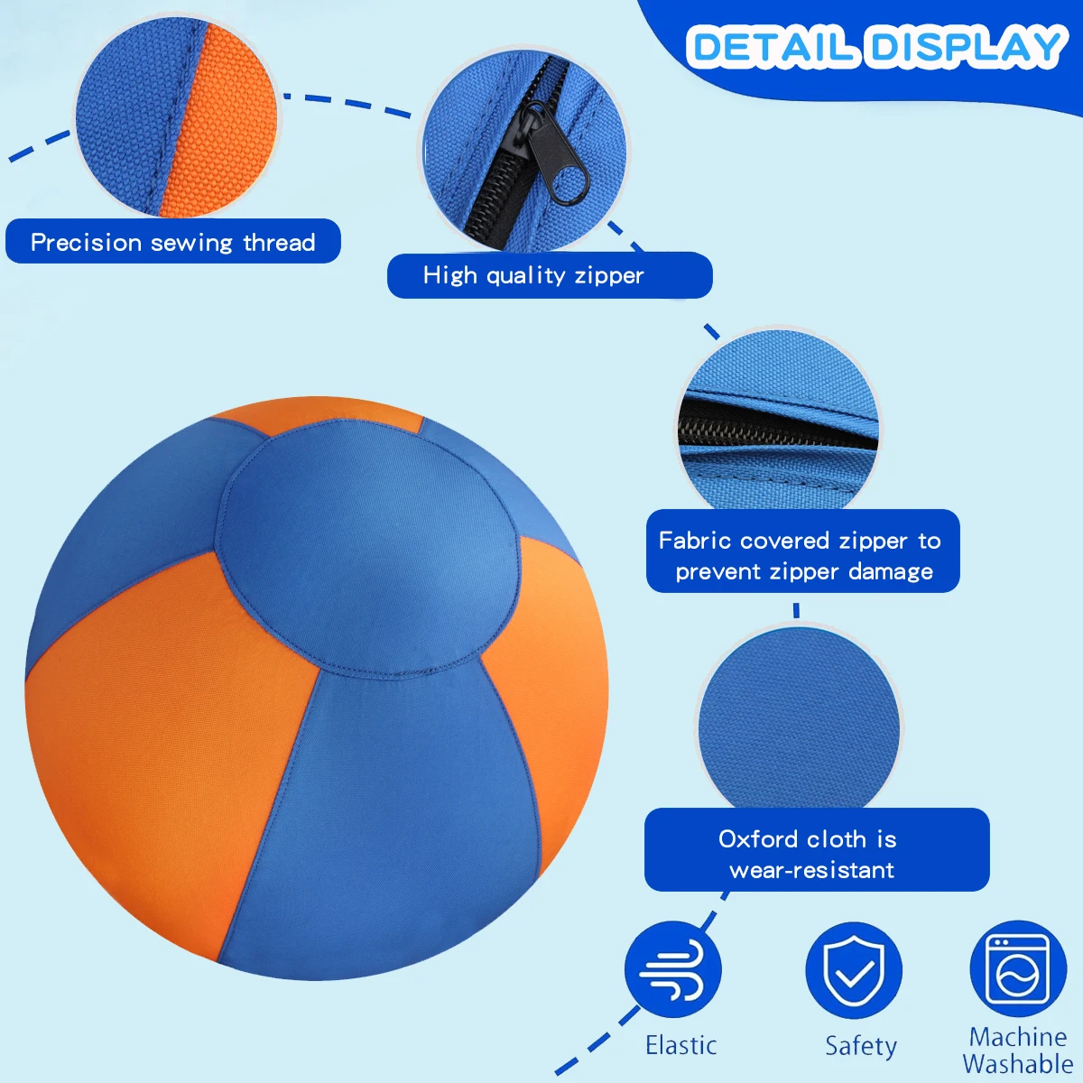 Bola Gigante para Cães com Cores Vibrantes para Treino ao Ar Livre - Imagem 3