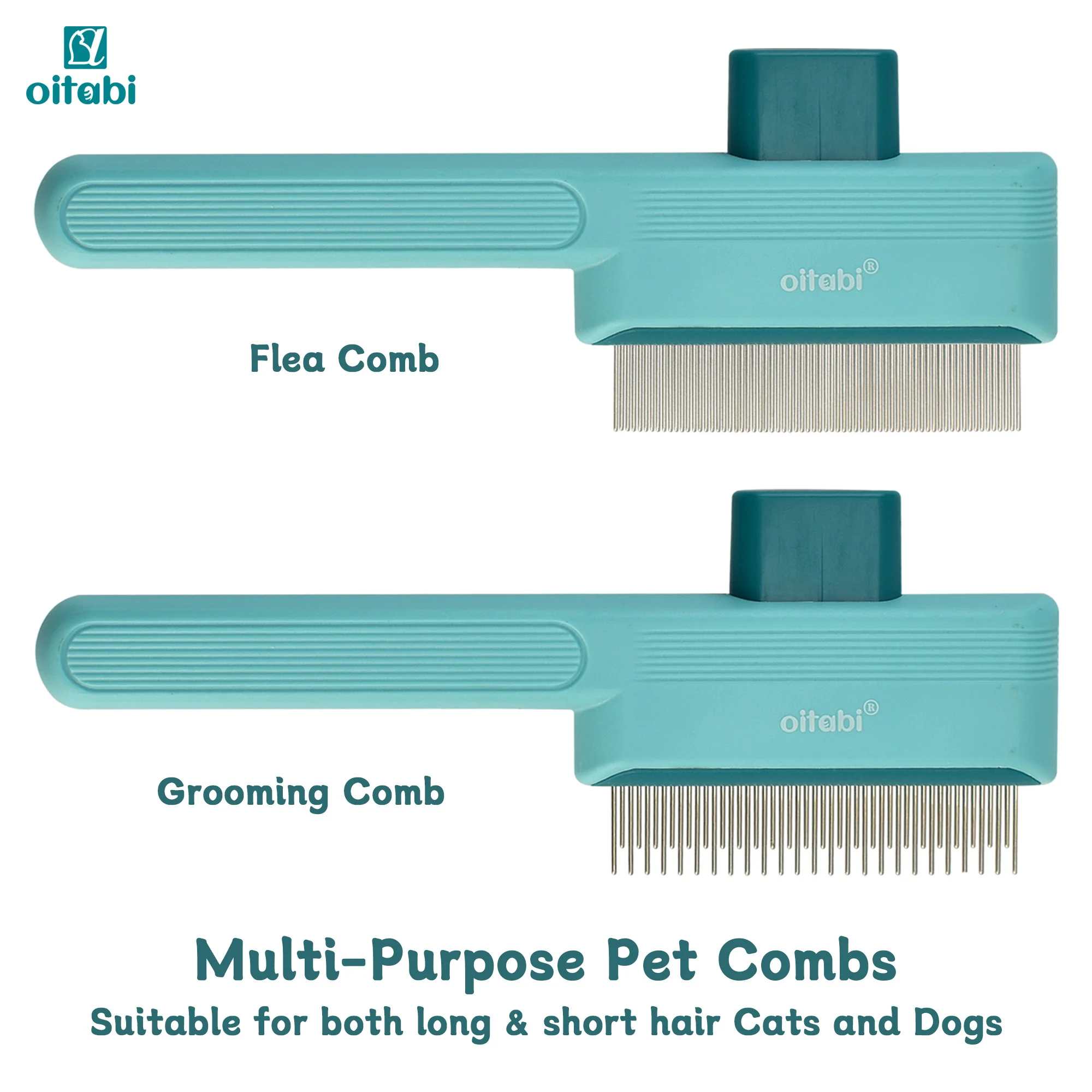 Pente Oitabi para Cães e Gatos com Dentes de Aço e Autolimpeza - Imagem 3
