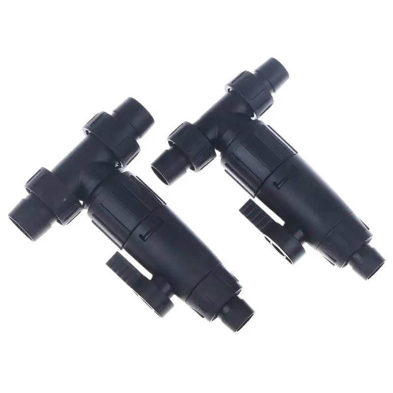 Conector Rápido para Mangueira de Aquário 12/16 mm Válvula Dupla Azul - Imagem 2