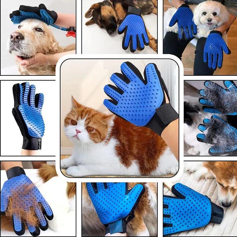 Luva Removedora de Pelos para Cães e Gatos de Silicone para Banho - Imagem 2