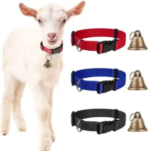 coleira de nylon para cabras com sino
