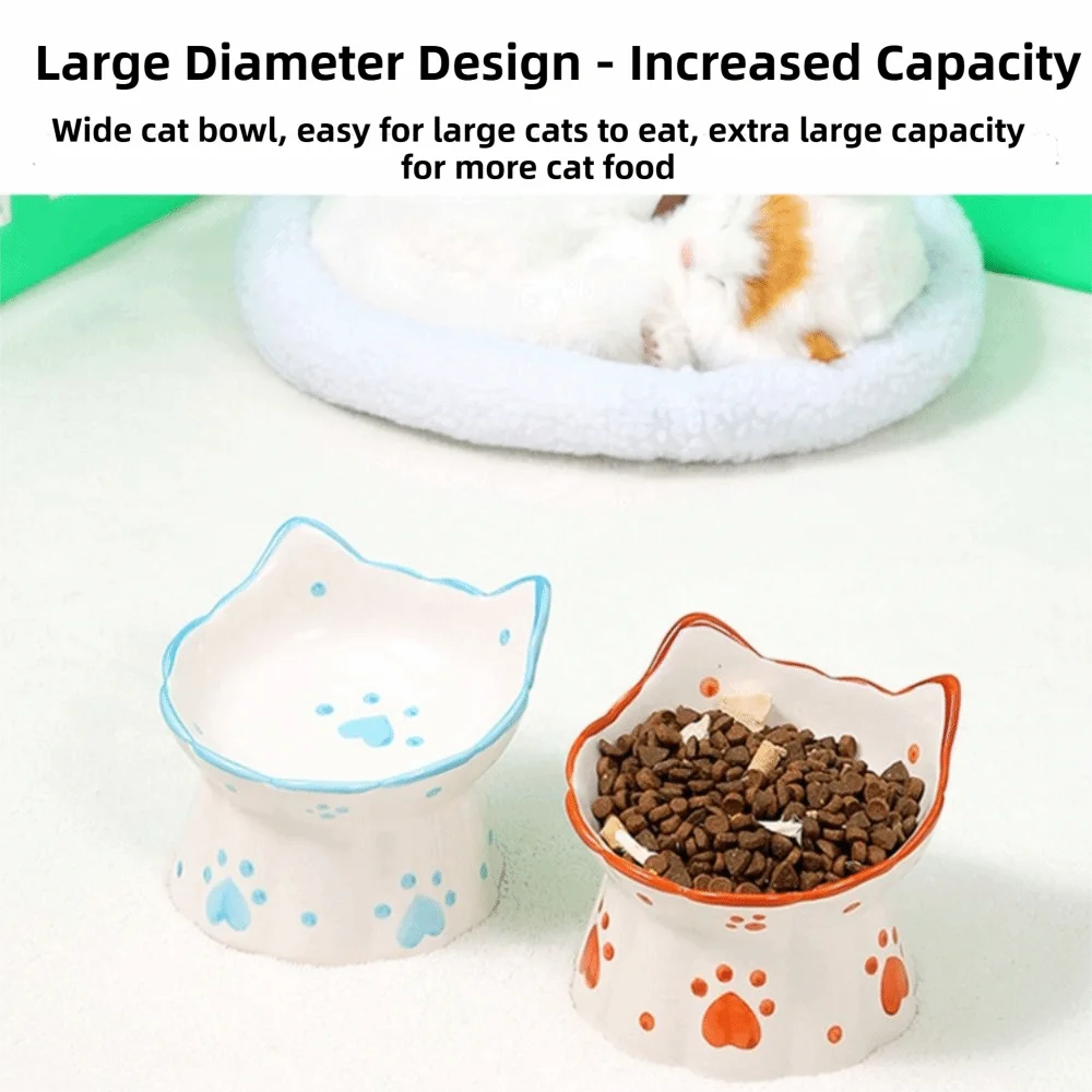 Tigela Elevada para Gatos de Cerâmica 15° Antiderrapante - Imagem 6