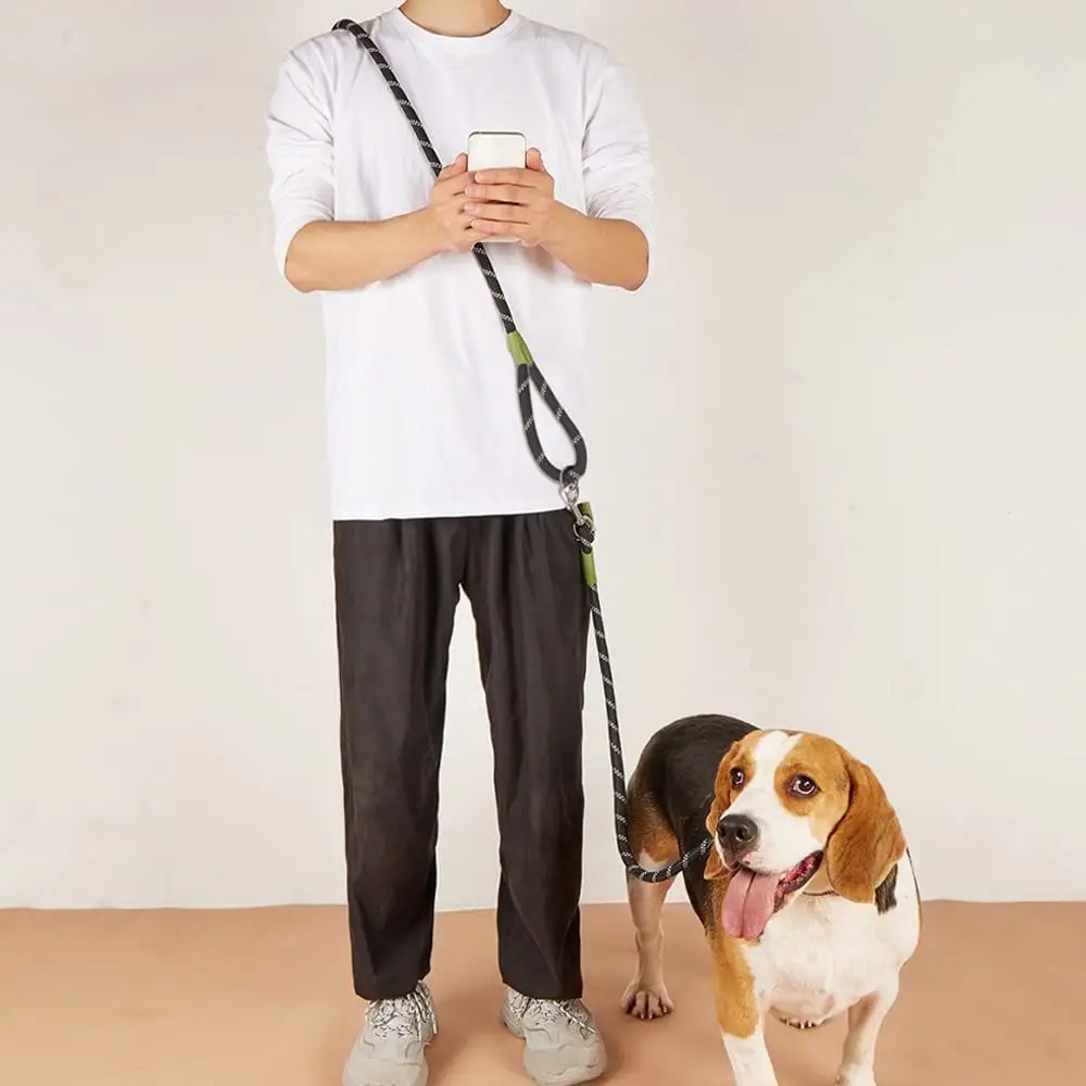 Coleira Dupla para Cães com Corda Elástica e Gancho Duplo - Imagem 6