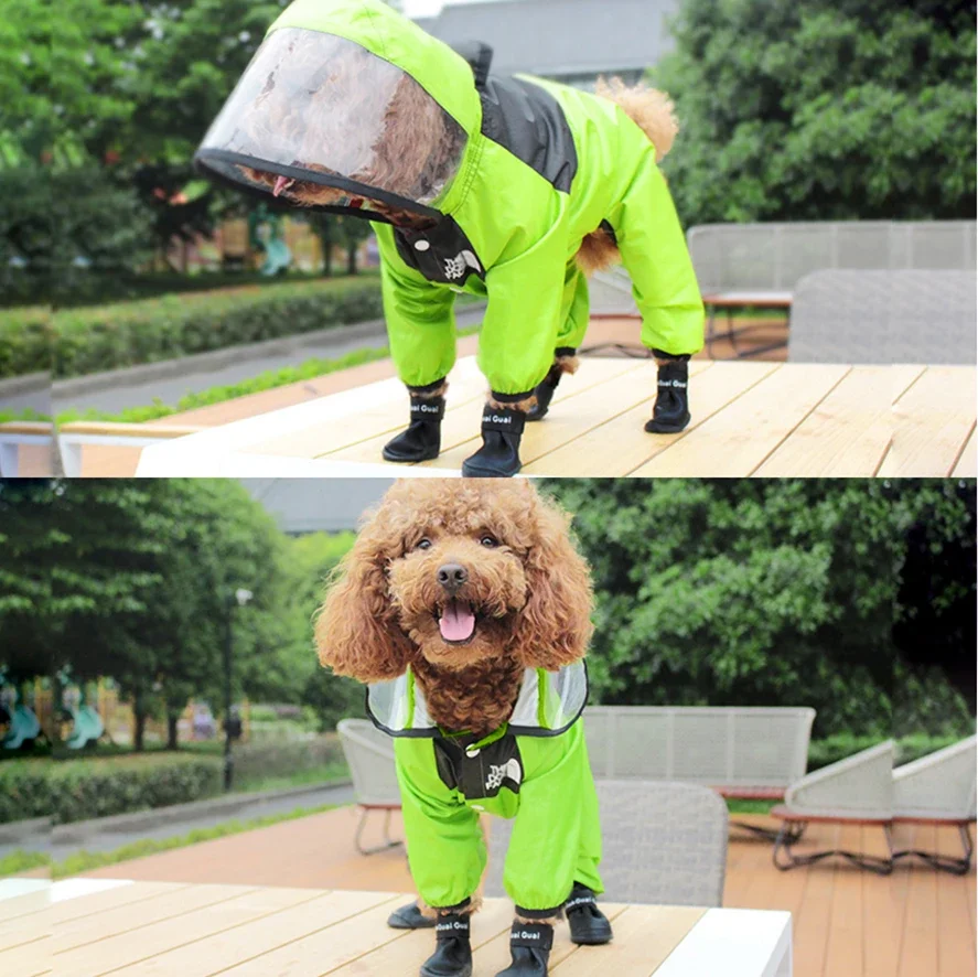 Capa de Chuva para Cães com Capuz Transparente Impermeável - Imagem 5