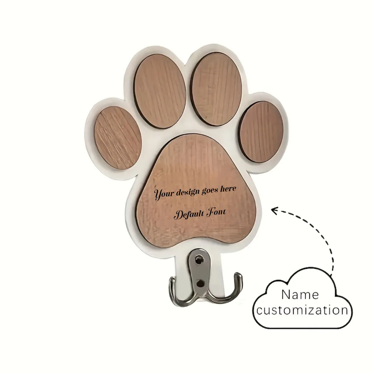 Gancho de Madeira para Coleira de Cachorro Personalizável - Imagem 3