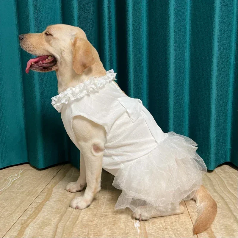 Vestido para Cães Grandes de Verão Branco - Imagem 4