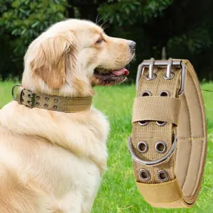 coleira militar ajustável para cães