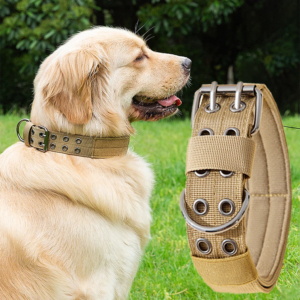 coleira militar ajustável para cães