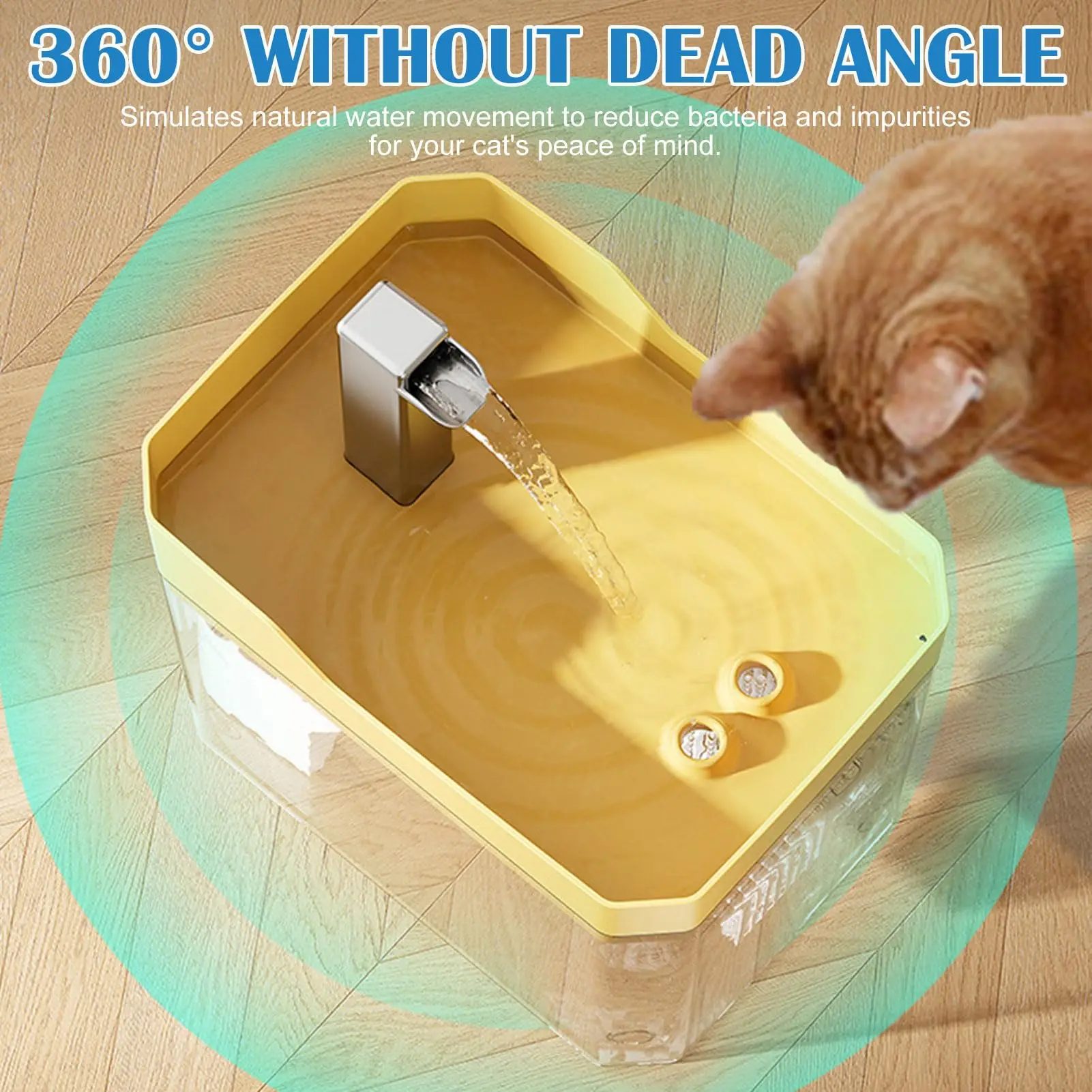 Fonte de Água para Gatos e Cães 1,5 L Transparente com Fluxo Ajustável - Imagem 5