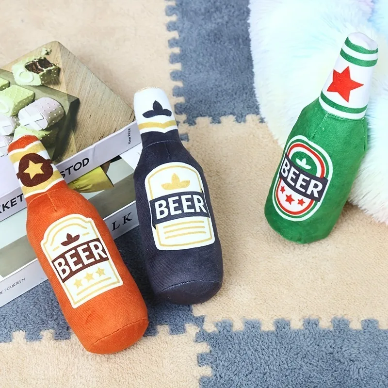 Brinquedo Garrafa de Cerveja para Cães com Som para Mastigar - Imagem 3