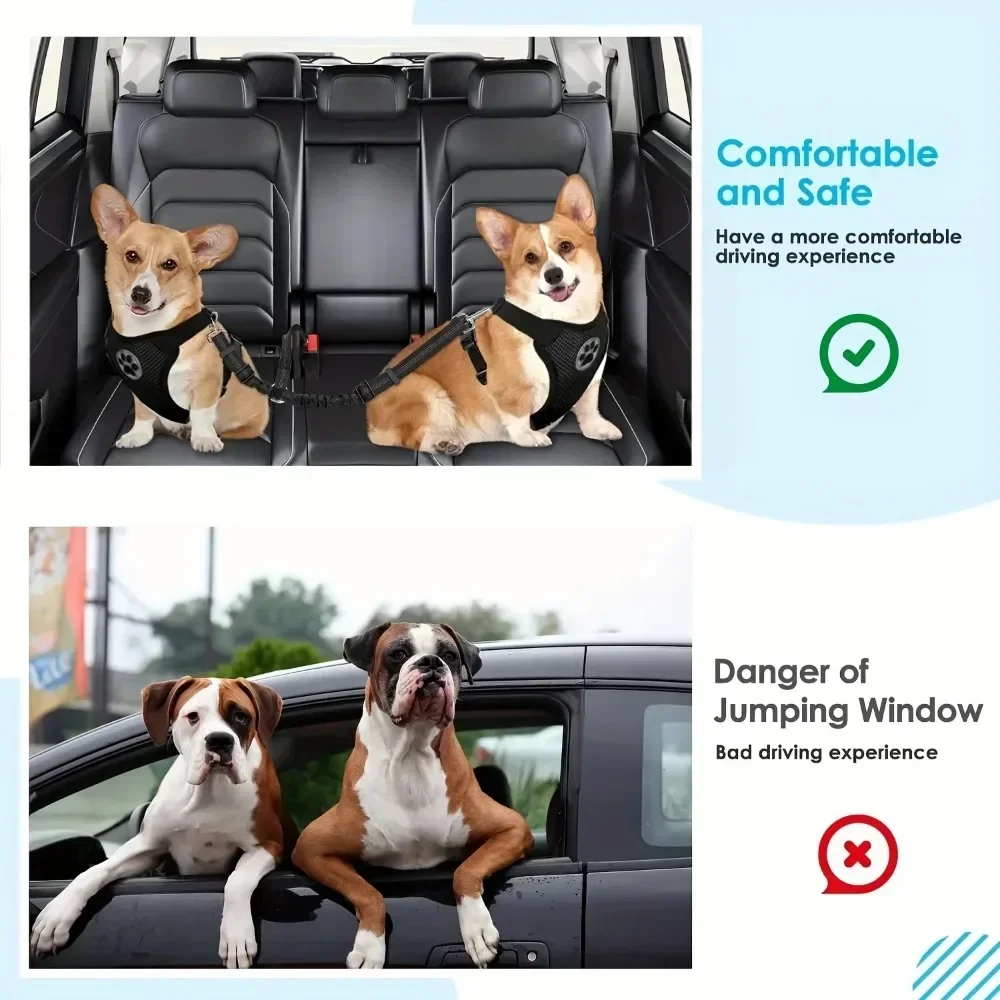 Cinto de Segurança para Cães Ajustável e Refletivo para Carro - Imagem 6