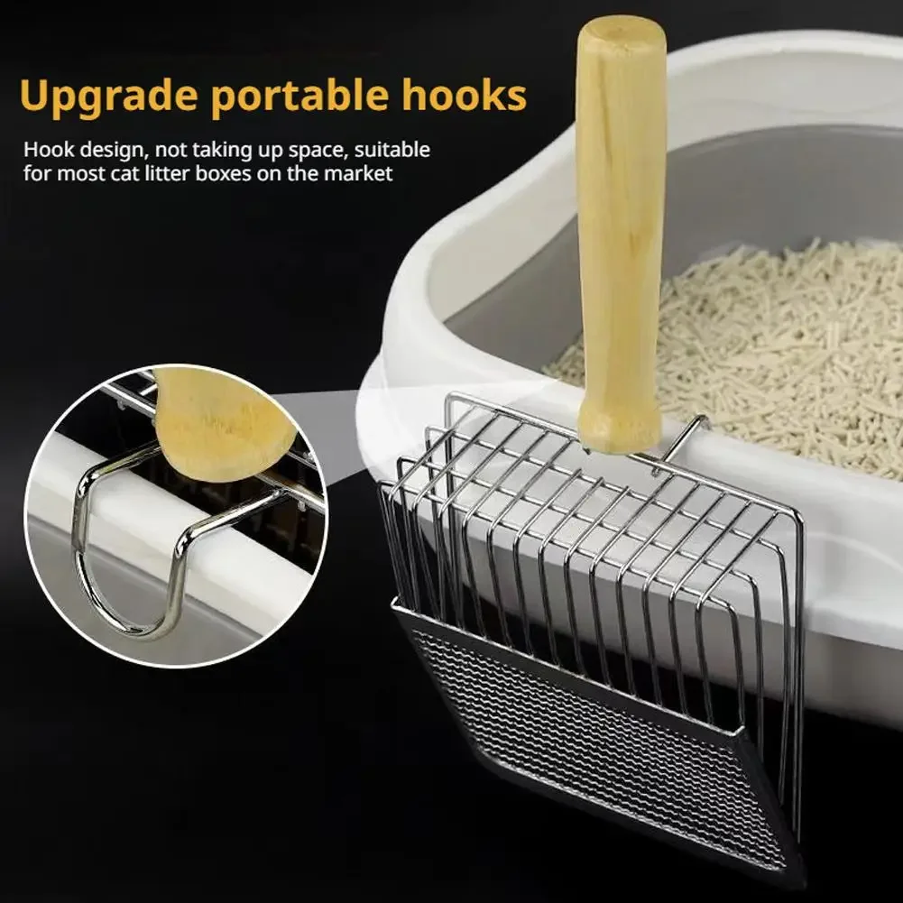 Pá de Aço Inoxidável para Areia de Gato 28 cm Fácil de Limpar - Imagem 3