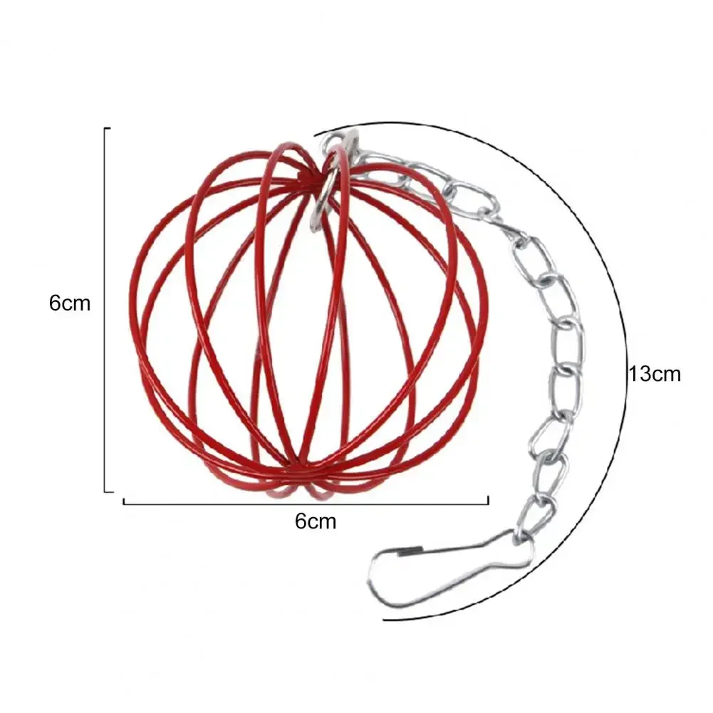 Bola de Grama para Roedores de Metal 6 cm com Corrente para Gaiola - Imagem 6