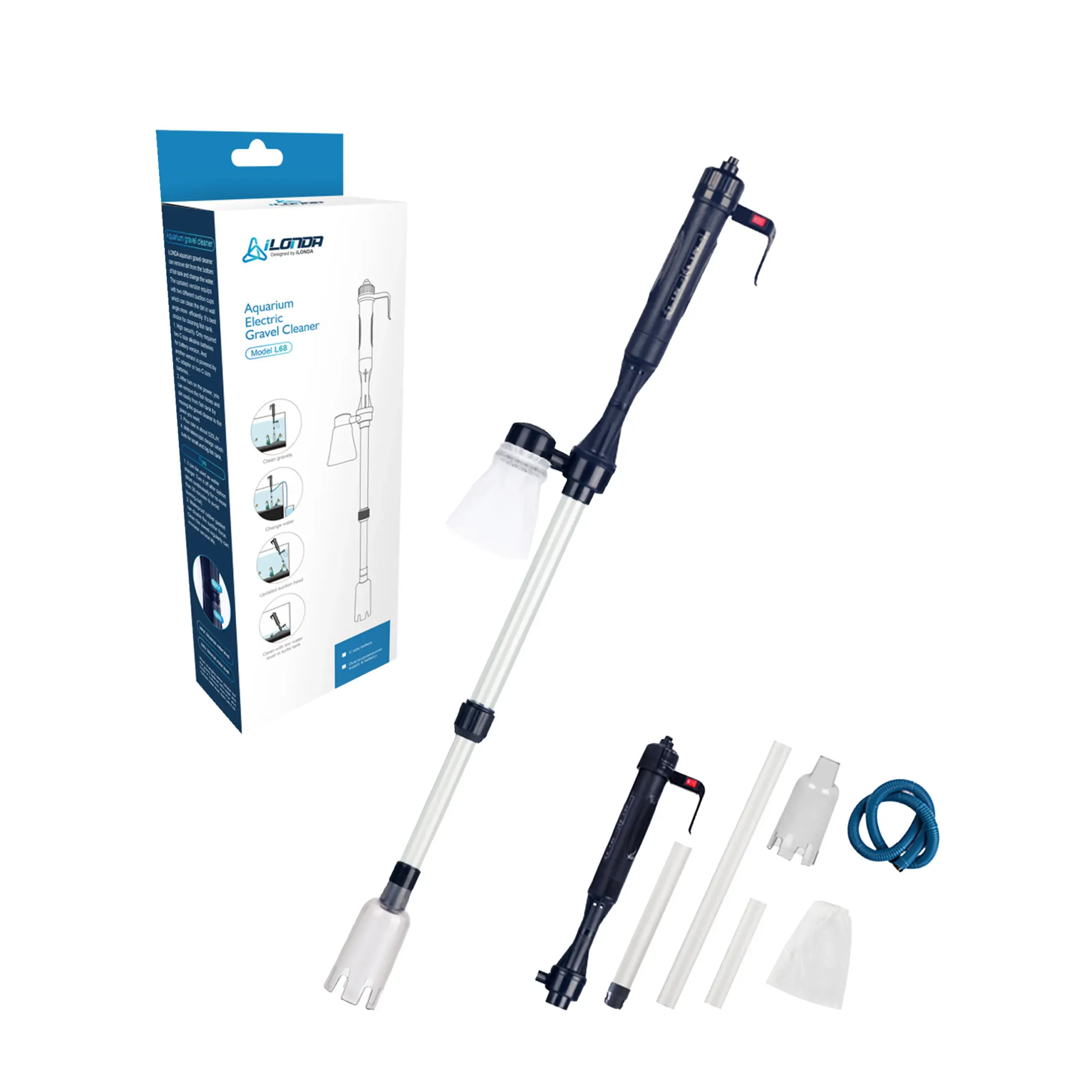 Aspirador de Aquário Elétrico USB 4 em 1 com Sifão para Troca de Água - Image 6