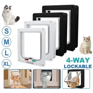 porta para gatos com 4 modos de travamento