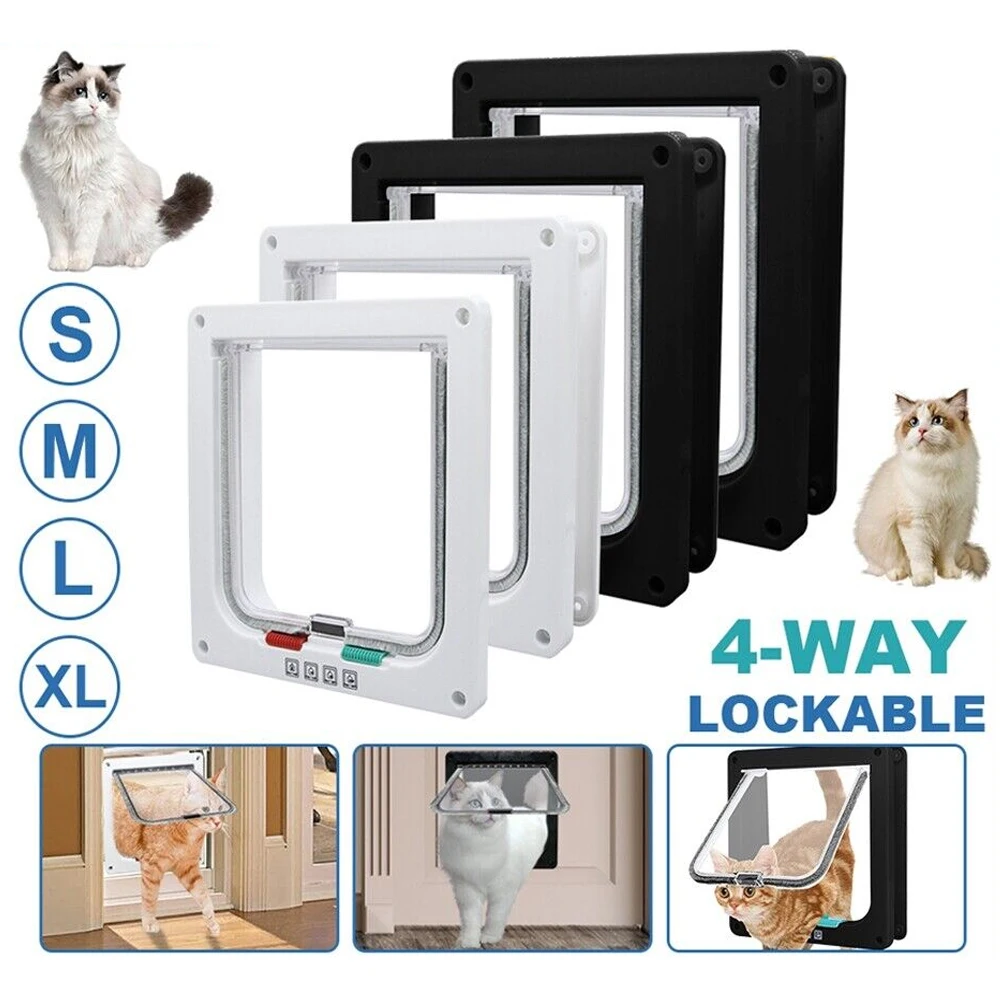 porta para gatos com 4 modos de travamento
