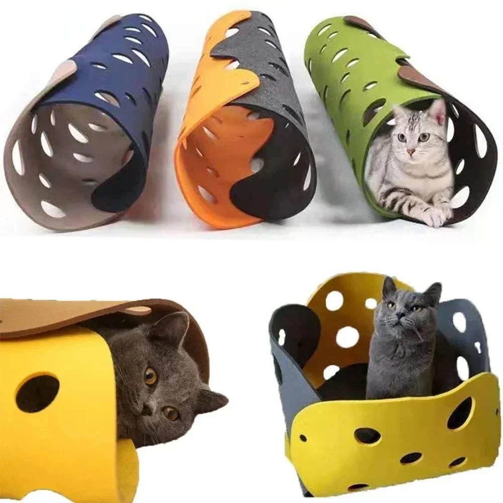 Brinquedo Túnel para Gatos Dobrável de Feltro - Image 2