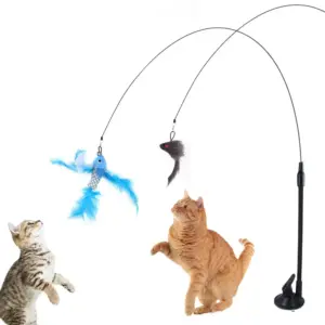 brinquedo de pena para gatos com ventosa