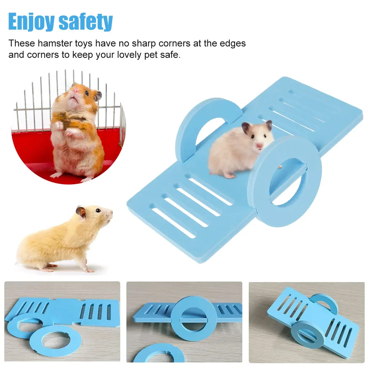 Kit Brinquedos para Hamster com Gangorra, Balanço e Escada - Imagem 5