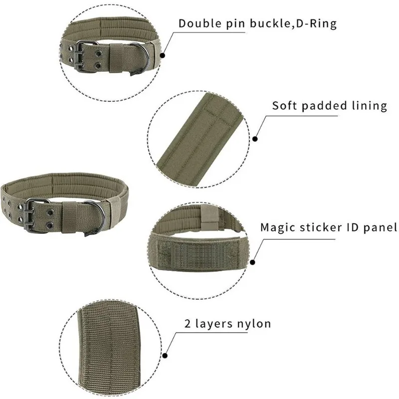 Coleira Tática de Nylon para Cães Ajustável para Passeio - Image 3