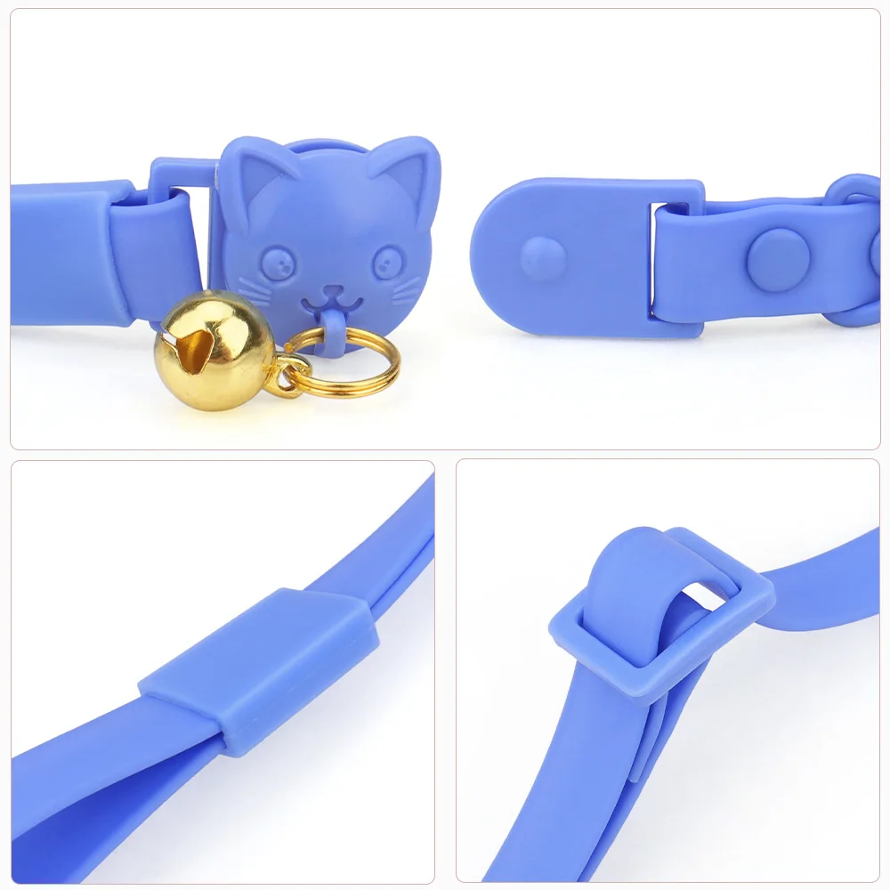 Coleira para Gatos de PVC Ajustável com Sino Pequeno e Impermeável - Imagem 6