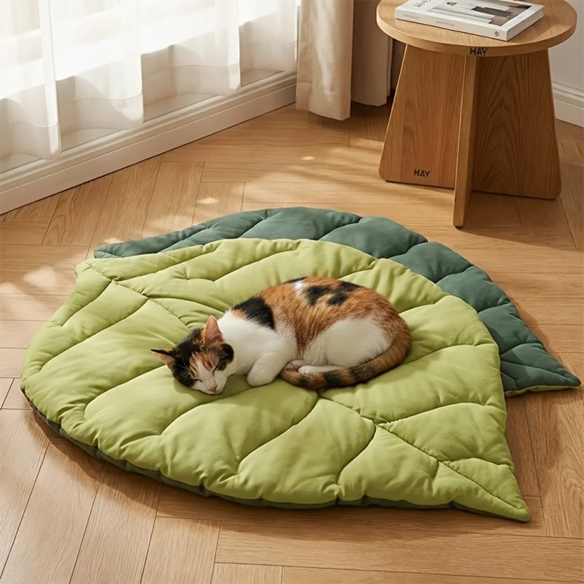 cama folha para gatos lavável