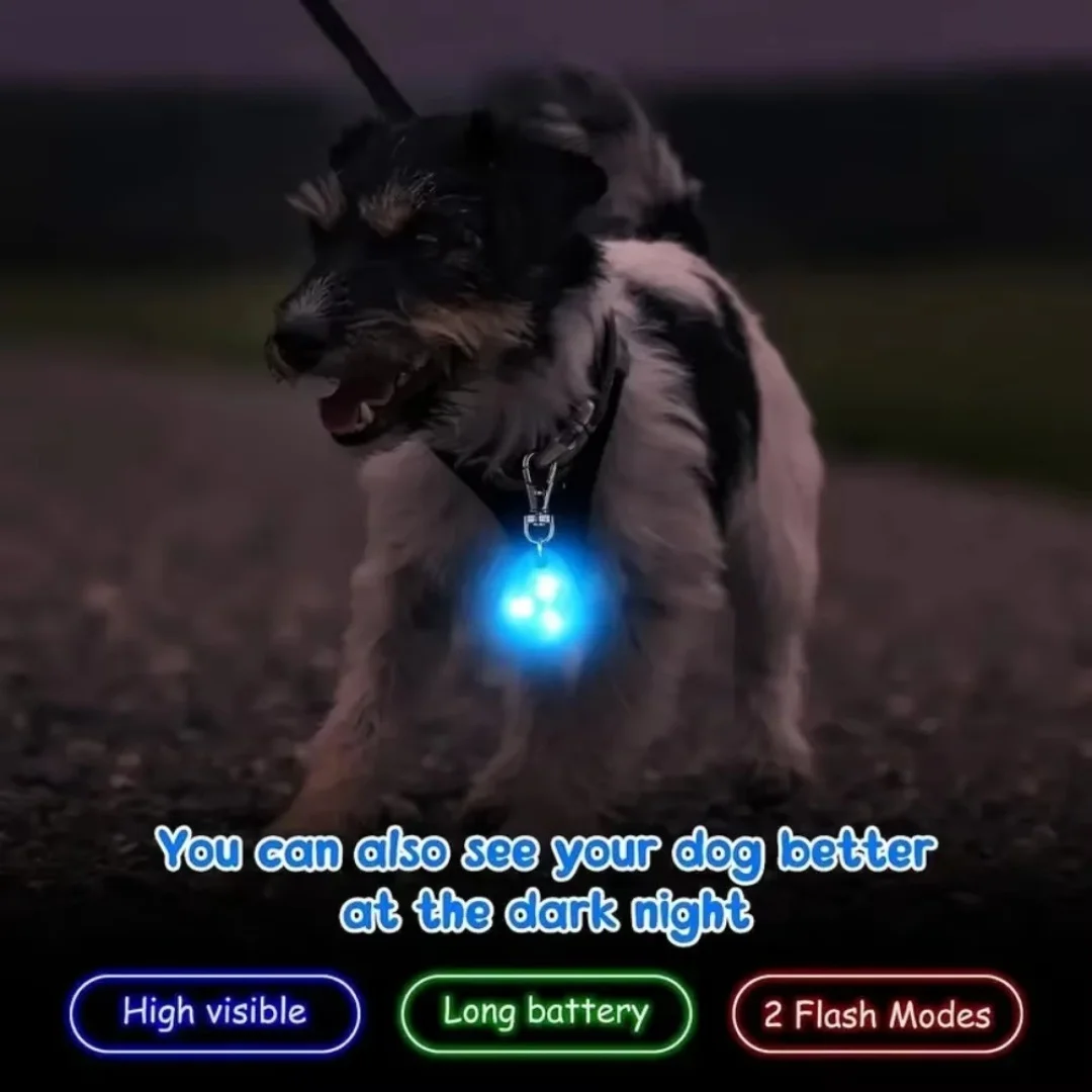 Coleira Pingente LED para Cães e Gatos de Silicone à Prova D'água - Imagem 2
