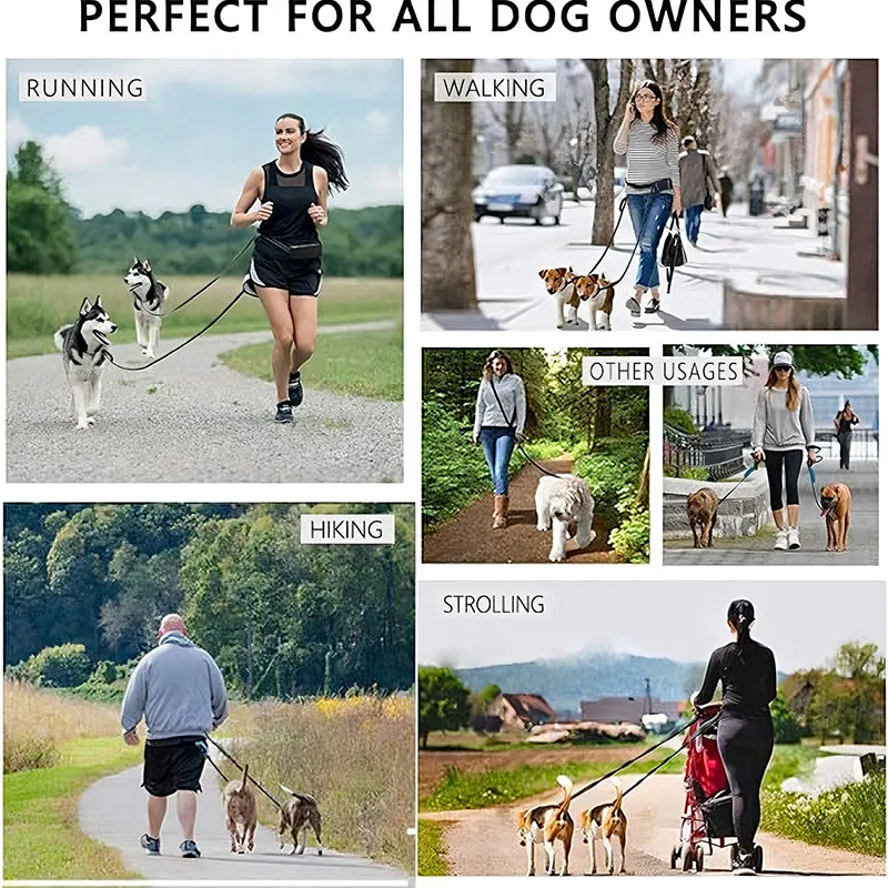 Coleira com Cinto de Cintura Ajustável para Cães Caminhada e Corrida - Imagem 2