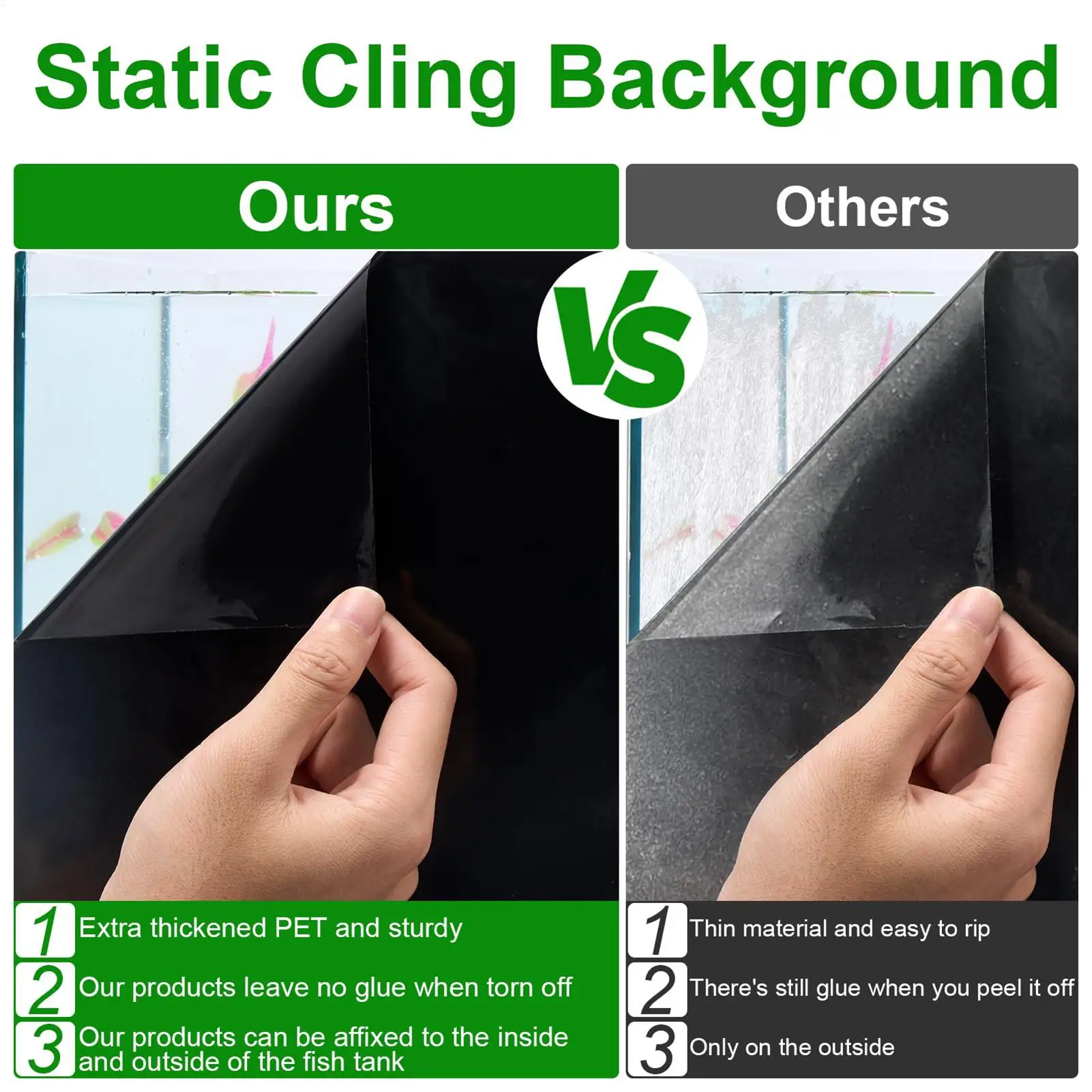 Fundo para Aquário Preto de PVC com Adsorção Eletrostática - Imagem 5
