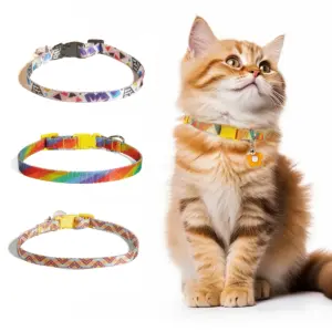 coleira decorativa ajustável para gatos e cães pequenos