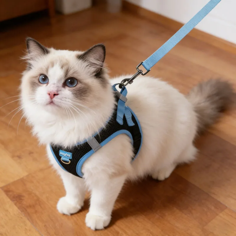 Coleira Peitoral para Cães Pequenos Refletiva com Guia - Imagem 4