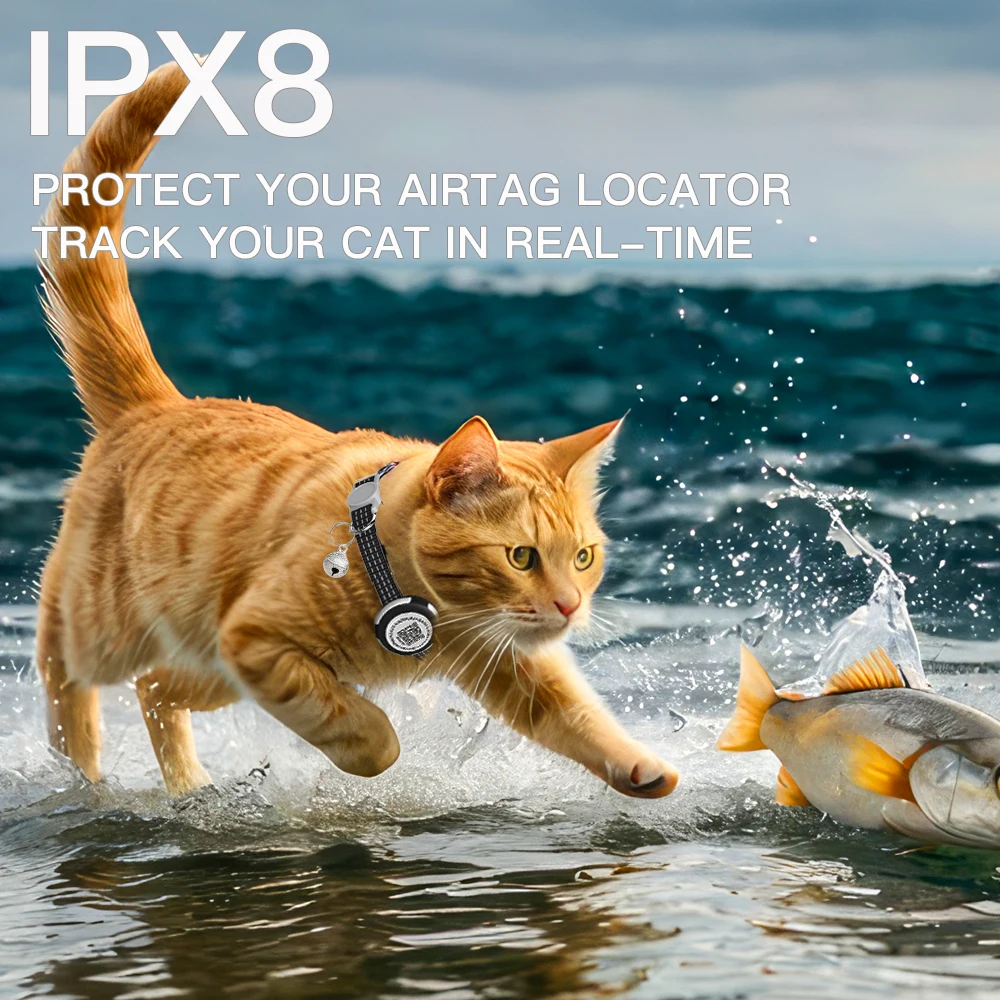 Coleira para Gatos com Suporte AirTag e QR Code Refletiva - Imagem 6