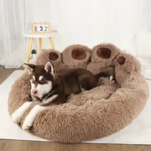 cama sofá de fleece para cães e gatos com capa removível