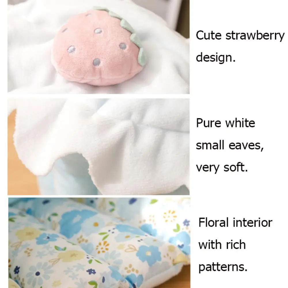 Toca Soft para Hamster em Lã 20x20x15cm Design Morango - Imagem 4