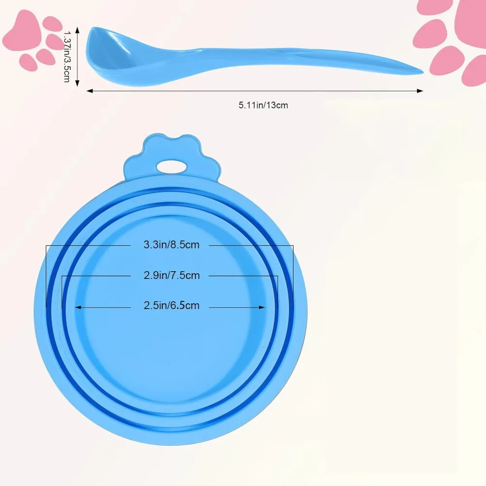 Tampas de Silicone para Latas de Ração com Colher Universal Reutilizáveis - Imagem 3