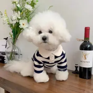 camisa polo listrada para cães