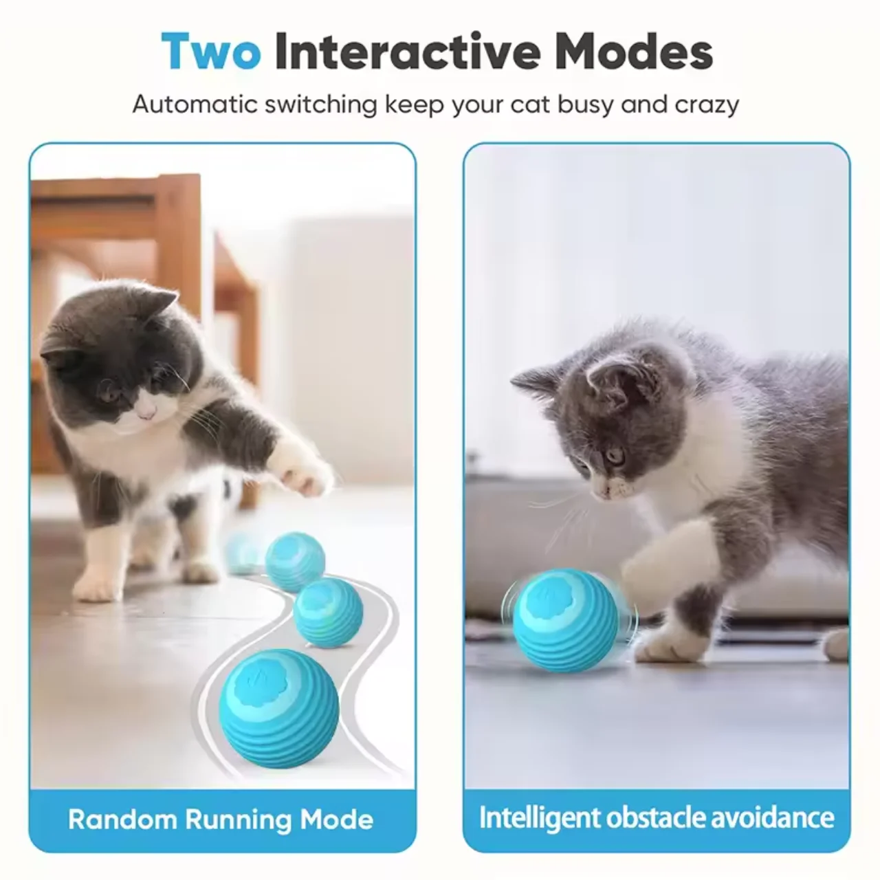 Bola Interativa para Gatos Inteligente Azul - Imagem 5