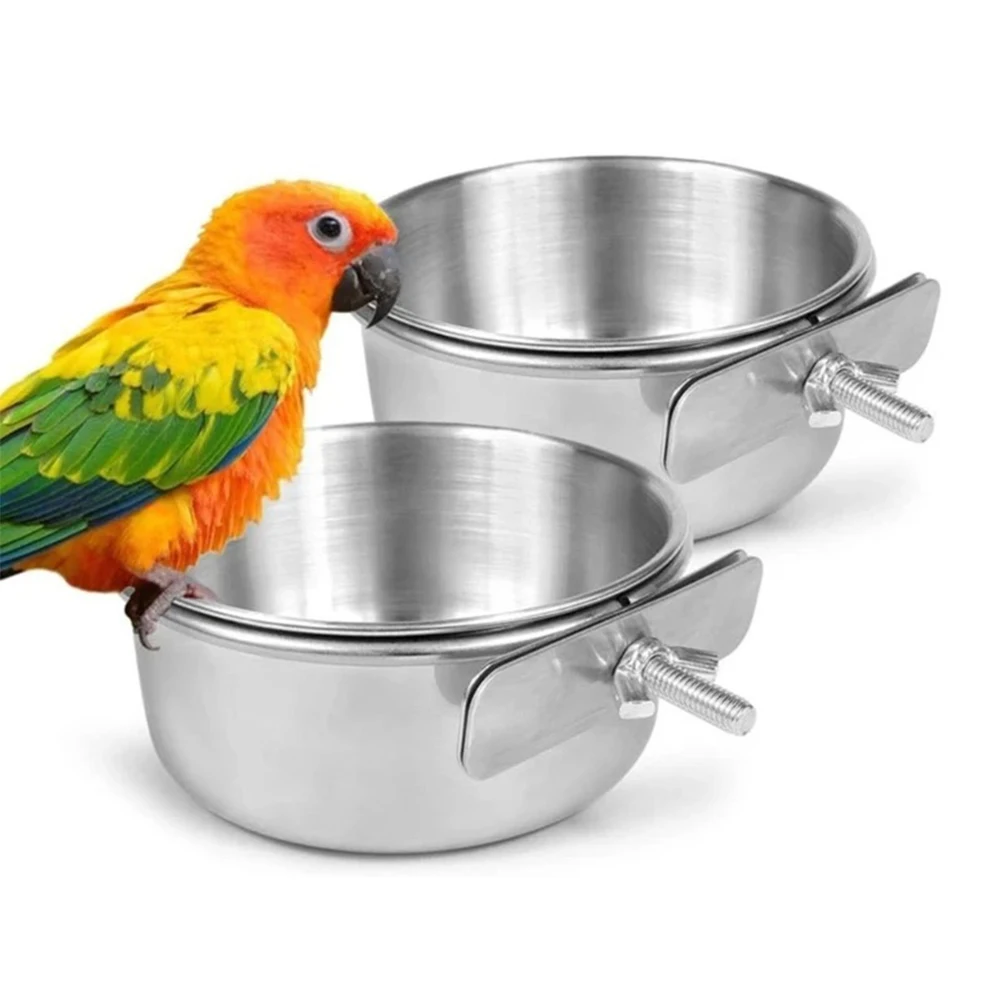 Comedouro para Pássaros de Aço Inoxidável com Encaixe na Gaiola - Imagem 4