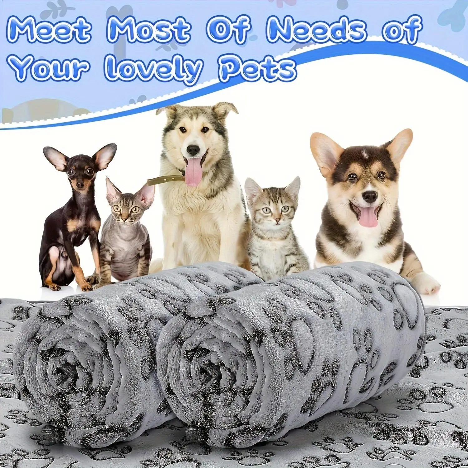 Cobertor Macio para Cães e Gatos de Pelúcia Desenho Animado - Imagem 2
