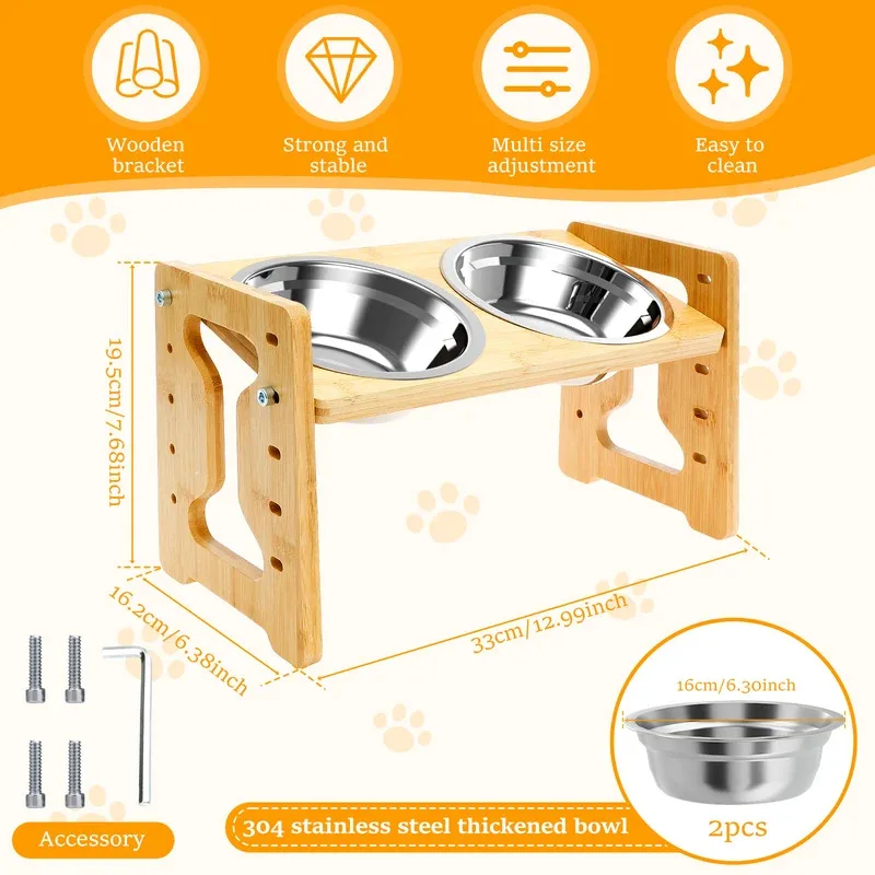 Comedouro Elevado Ajustável para Cães e Gatos com Tigelas Duplas - Image 6
