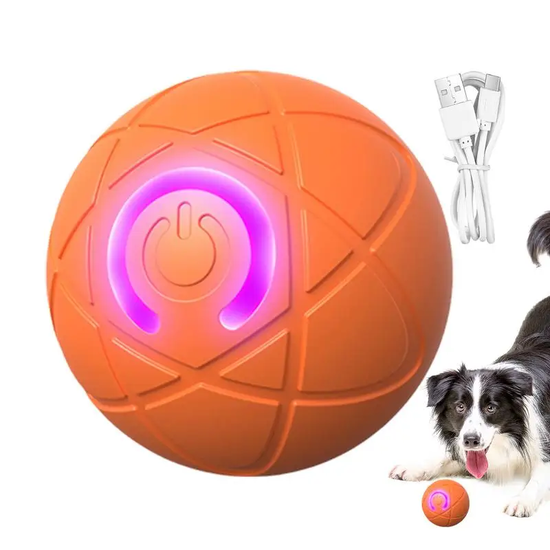 Brinquedo Bola de Rolamento para Cães Recarregável USB com LED - Imagem 3