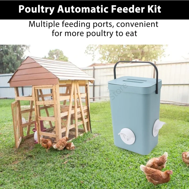 Alimentador de Gravidade para Aves com Porta à Prova de Chuva - Imagem 5