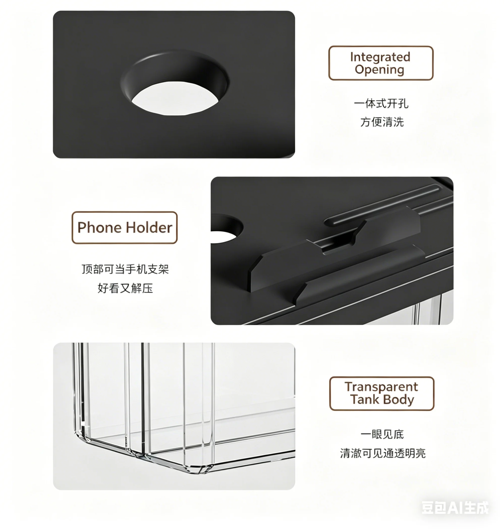 Aquário Pequeno para Tartarugas de Mesa Acrílico com Filtro Integrado - Imagem 4