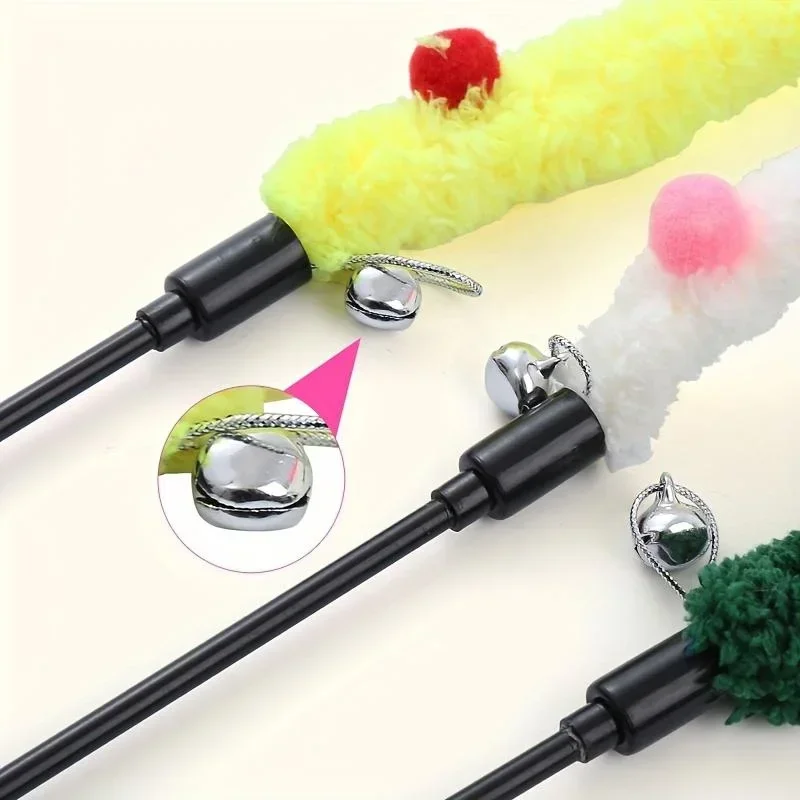 Brinquedo Varinha para Gatos de Pelúcia Macia com Sino 40 cm - Imagem 4