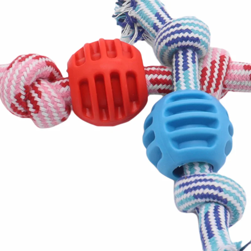 Brinquedo de Corda para Cães com Bola de TPR e Corda de Algodão - Image 4