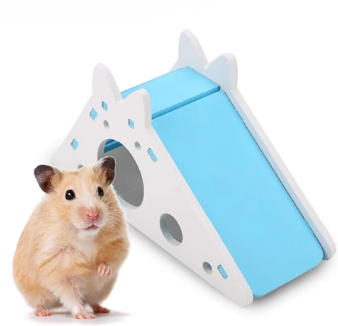 casinha de hamster de madeira com escada